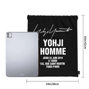 Yohji Yamamoto Pool Om Pour Homme Staff Sewn Back Λογότυπο Τσάντες με κορδόνια Τσάντα γυμναστικής Προσωποποιημένη