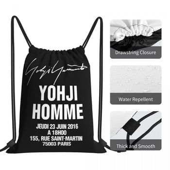 Yohji Yamamoto Pool Om Pour Homme Staff Sewn Back Λογότυπο Τσάντες με κορδόνια Τσάντα γυμναστικής Προσωποποιημένη