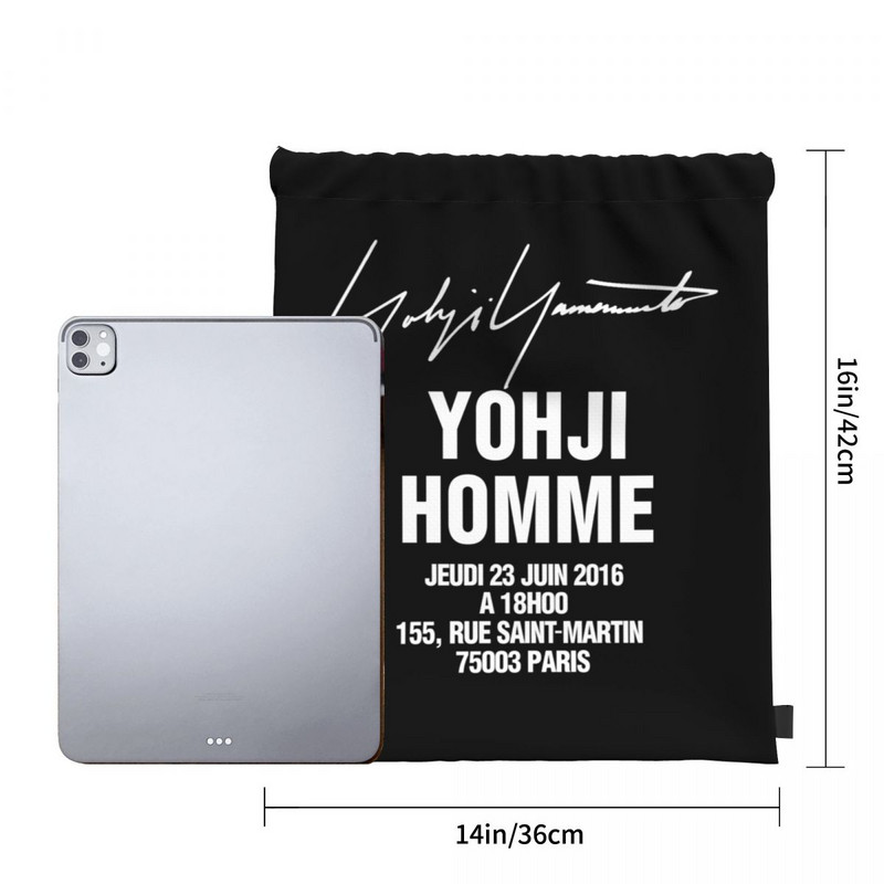Yohji Yamamoto Pool Om Pour Homme, personalizované plavecké tašky so sťahovacou šnúrkou a logom