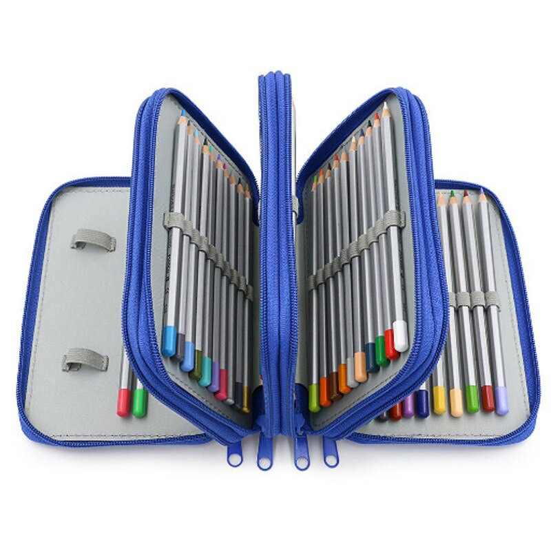 72 lyuk, 4 rétegű, praktikus PU bőr tároló tok Iskolai kellékek Nagy kapacitású tolltáska tanulói ajándék művészeti kellékekhez