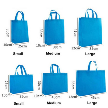 Stobag 10 τεμ. Non Woven Eco Friendly Shopping Tote Τσάντες Ύφασμα επαναχρησιμοποιήσιμο με λαβή Αποθήκευση δώρου Μεγάλες θήκες Λογότυπο Προσαρμοσμένο