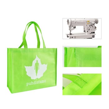 Stobag 10 τεμ. Non Woven Eco Friendly Shopping Tote Τσάντες Ύφασμα επαναχρησιμοποιήσιμο με λαβή Αποθήκευση δώρου Μεγάλες θήκες Λογότυπο Προσαρμοσμένο