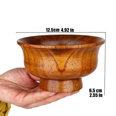 Rudas Tibeto ghi dubuo masyvo medžio masyvo tantrinės arbatos puodelis didelio dydžio 12cm Herders Retro budistinio maisto dubuo Dovanų namų apyvokos dekoratyvumas