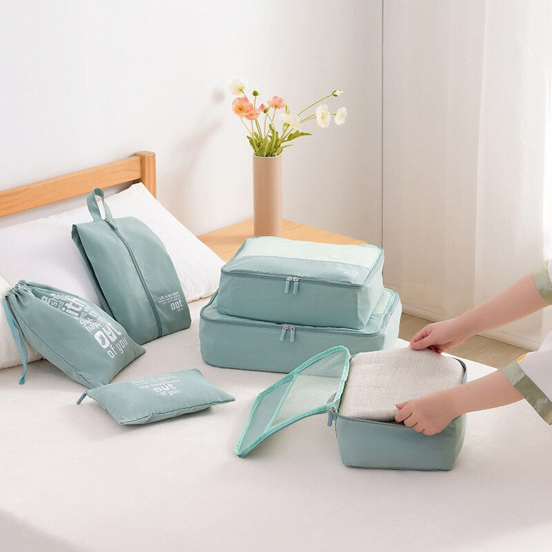 6 buc. Organizator de călătorie Genți de depozitare Set de ambalare pentru valiză Cutii de depozitare Organizator portabil pentru bagaje haine Husă pentru pantofi