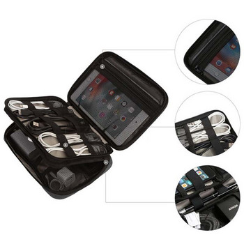 Νέα ψηφιακή τσάντα αποθήκευσης δύο επιπέδων USB Καλώδιο δεδομένων συρμάτινο στυλό ακουστικών Power Bank HDD Organizer Φορητή θήκη θήκης κιτ ταξιδιού