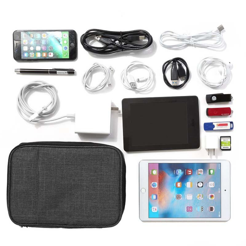 Nové dvojvrstvové digitálne úložné puzdro, USB dátový kábel, slúchadlá, drôt, pero, powerbanka, HDD organizér, prenosná cestovná súprava, puzdro