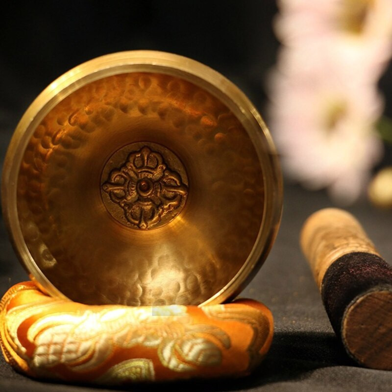 Nepálska tibetská budhistická misa, ručne vyrobená sada spievajúcich misiek, vankúš, kladivo, úložný vak na meditáciu, spievajúca misa na meditáciu
