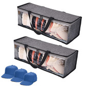 2 vnt. patvarus dulkėms atsparus beisbolo kepuraitės laikymo krepšys žaislų laikymui su skaidriu PVC dvigubu užtrauktuku