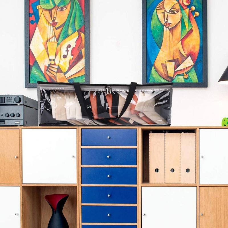 2 vnt. patvarus dulkėms atsparus beisbolo kepuraitės laikymo krepšys žaislų laikymui su skaidriu PVC dvigubu užtrauktuku