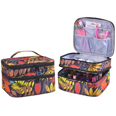 30Bottles eterinio aliejaus nešiojimo krepšys, nešiojamasis kelioninis dvisluoksnis nagų lakas, kosmetikos laikymo kvepalai lūpų dažai, odos priežiūros organizatorius