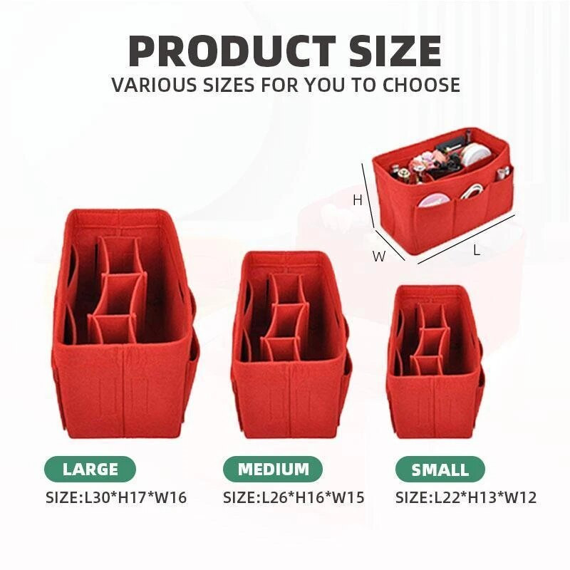 Veltinio rankinės įdėklas.