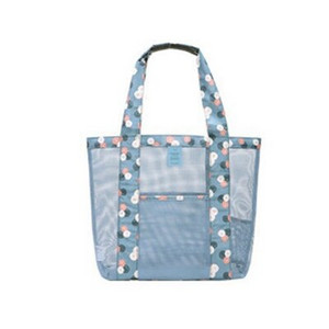 Basedidea nagy strandtáska törölközőkhöz Hálós, tartós strandtáska játékokhoz Vízálló fehérnemű zsebbe strandtáska