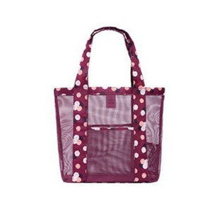 Basedidea nagy strandtáska törölközőkhöz Hálós, tartós strandtáska játékokhoz Vízálló fehérnemű zsebbe strandtáska