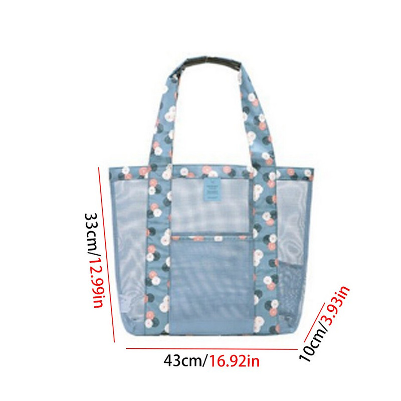 Basedidea nagy strandtáska törölközőkhöz Hálós, tartós strandtáska játékokhoz Vízálló fehérnemű zsebbe strandtáska