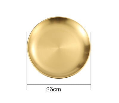 Farfurii Tavă rotundă îngroșată din oțel inoxidabil Farfurie pentru prăjituri cu fructe Vase cu oase Tavi pentru decorare grătar Veselă de bucătărie de uz casnic