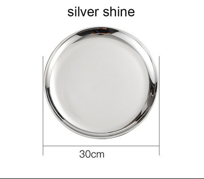 Farfurii Tavă rotundă îngroșată din oțel inoxidabil Farfurie pentru prăjituri cu fructe Vase cu oase Tavi pentru decorare grătar Veselă de bucătărie de uz casnic