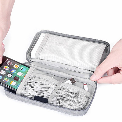 Prenosné puzdro na úschovu dátových káblov, organizér na digitálne USB zariadenia, nabíjacie káble, kozmetické puzdro na zips, vodotesný organizér