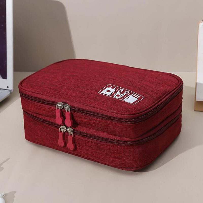 Prenosné puzdro na úschovu dátových káblov, organizér na digitálne USB zariadenia, nabíjacie káble, kozmetické puzdro na zips, vodotesný organizér