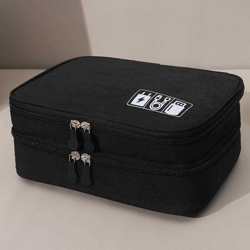 Prenosné puzdro na úschovu dátových káblov, organizér na digitálne USB zariadenia, nabíjacie káble, kozmetické puzdro na zips, vodotesný organizér