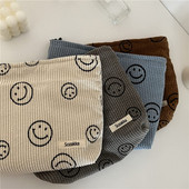 Moteriškas velvetinis kosmetikos krepšys Moteriškos rankinės Smiley Polka Dot rankinės Organizatorius Sandėliavimo makiažo krepšys Mergaičių pieštukų dėklas Krepšiai