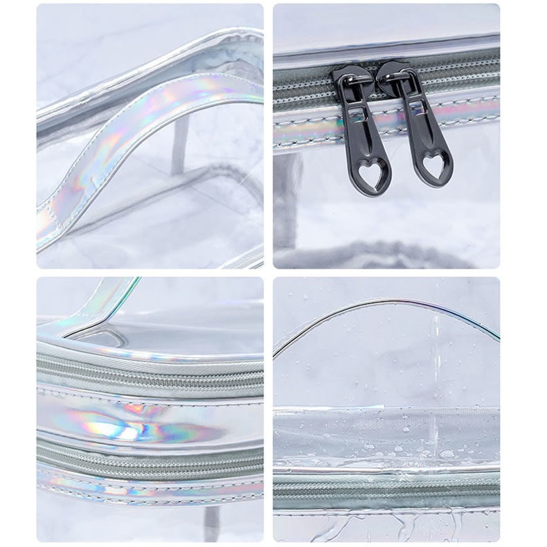 Új női nagy kapacitású átlátszó vízálló kozmetikai táska mosó WC táska rendező PVC utazó smink tároló táska női