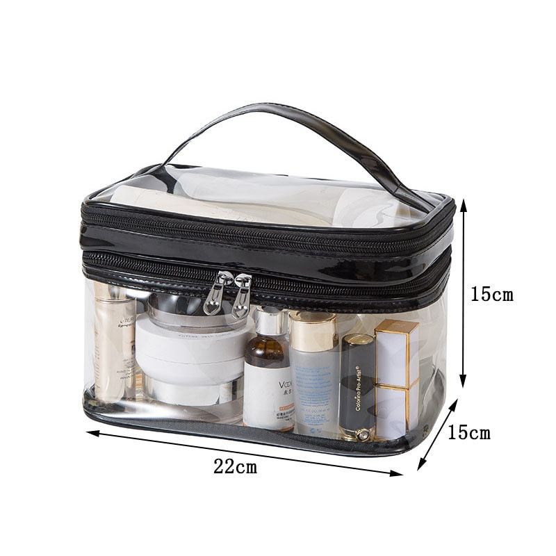 Új női nagy kapacitású átlátszó vízálló kozmetikai táska mosó WC táska rendező PVC utazó smink tároló táska női