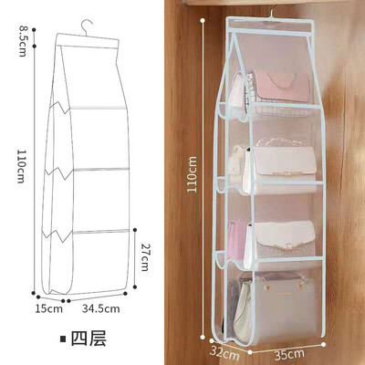Függő kézitáska-rendező Ruhásszekrény Szekrény Átlátszó Tárolótáska Ajtaja Összehajtható Átlátszó Különféle cipőtáska akasztós tasakkal