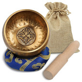 8 cm-es vadzsra éneklő tál párnapálcikával Tárolótáska Tibetan Bowl szett meditációs jógához Hanggyógyítás