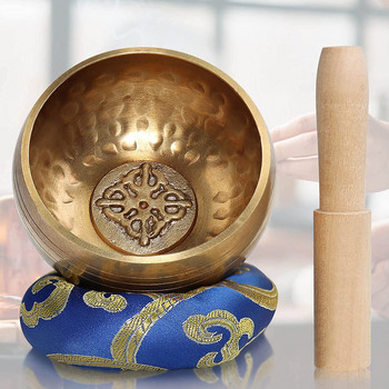 8 см пееща купа Vajra с пръчка за възглавници Чанта за съхранение Тибетски комплект купа за медитация Йога Звуково лечение
