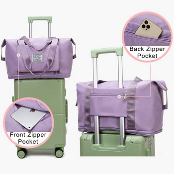 Ταξιδιωτική τσάντα μεγάλης χωρητικότητας Πτυσσόμενη οργάνωση αποσκευών Αδιάβροχη γυναικεία τσάντα Duffle Portable Shoulder Bag Handbag Organizer ταξιδιού