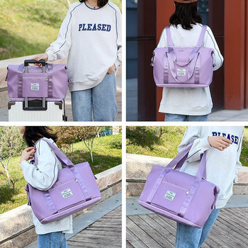 Ταξιδιωτική τσάντα μεγάλης χωρητικότητας Πτυσσόμενη οργάνωση αποσκευών Αδιάβροχη γυναικεία τσάντα Duffle Portable Shoulder Bag Handbag Organizer ταξιδιού