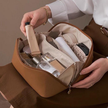 Пътна козметична чанта с голям капацитет Дамски козметични чанти с цип Пътен дамски органайзер Чантичка за съхранение Чанта за грим KI