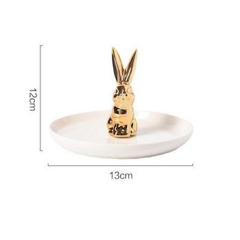Nordic Decoration Διακόσμηση σπιτιού Ζώο κουνέλι Πιάτο γάμου Κεραμικός δίσκος για πιάτα Κεραμική βάση δαχτυλιδιού Κοσμήματα Πιάτο διακοσμητικό δαχτυλίδι