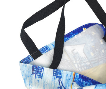 Βαν Γκογκ Τέχνη ελαιογραφία Αποθήκευση Τσάντα αγορών Γραφικά Χαριτωμένα Unisex Canvas Travel Organizer Fashion Shoulder Bags for Shopper