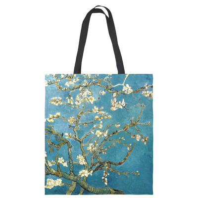Van Gogh Art Olejomaľba Úložná nákupná taška Grafická roztomilá unisex plátno Cestovný organizér Módne tašky cez rameno pre nakupujúcich