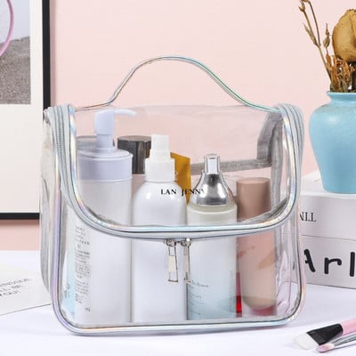 Hordozható utazó mosótáska készlet női többfunkciós vízálló smink átlátszó tárolótasak kozmetikai rendszerező szépség tok