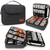 Kabelių laikymo krepšys Elektroniniai priedai Dviejų sluoksnių kelionių vandeniui atsparus laido laikymo krepšys, skirtas iPad Kindle standžiųjų diskų įkrovikliams