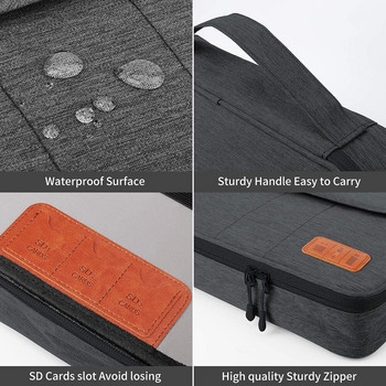 Чанта за органайзер за кабели Електронни аксесоари Двуслойна пътна водоустойчива чанта за съхранение на кабел за iPad Kindle Твърди дискове Зарядни устройства