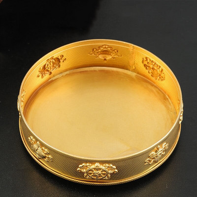 Auspicious Gilt Drinking Πλάκα Βούδα Χάλκινο ανάγλυφο Δίσκος ιερού νερού Θιβετιανό βουδιστικό πιάτο σπιτιού Διακοσμητικό δώρο