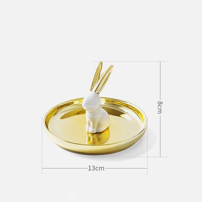 Nordic Aranyos Állatok Növények Ékszertartó Kerámia Kawaii Szarvas Flamingó Fülbevaló Kijelző Tároló Tálca Tartály Otthoni dekoráció