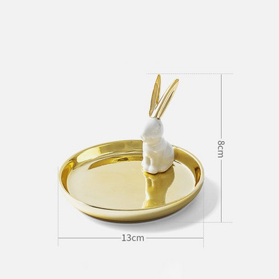 Nordic Aranyos Állatok Növények Ékszertartó Kerámia Kawaii Szarvas Flamingó Fülbevaló Kijelző Tároló Tálca Tartály Otthoni dekoráció