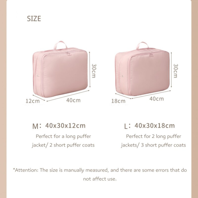 2 bucăți cuburi de comprimare pentru ambalare bagaje organizator de valiză de capacitate mare pliabil pentru haine de călătorie geanta puffer jachetă depozitare dulap