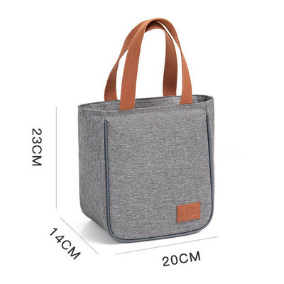 Termo taška na obed pre mužov a ženy, módna sivá taška z oxfordskej látky, hliníková fólia, izolačná taška cez rameno, vodotesná pikniková taška
