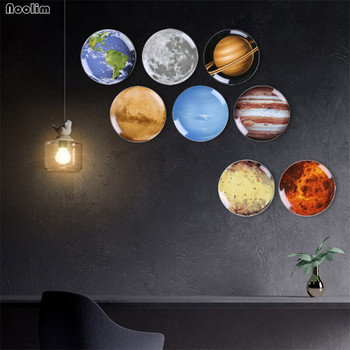 Висяща на стена декоративна чиния Nordic Modern Creative Cosmic Ornaments Astronaut Ceramic Planet Домашна декорация на стени Занаяти
