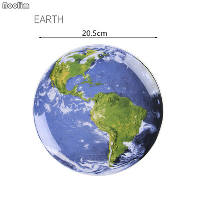 Sienai pakabinama dekoratyvinė lėkštė Šiaurės šalių Šiuolaikiniai Kūrybiniai kosminiai papuošalai Astronautas Keraminė Planeta Namų sienų dekoravimas Amatai
