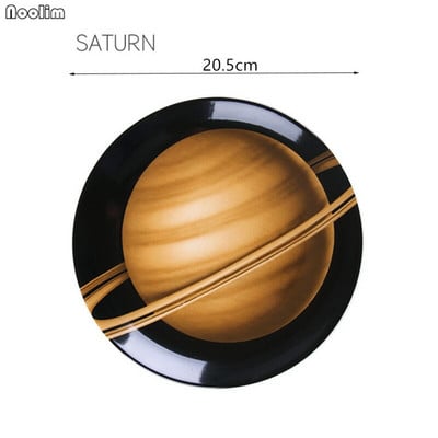Sienai pakabinama dekoratyvinė lėkštė Šiaurės šalių Šiuolaikiniai Kūrybiniai kosminiai papuošalai Astronautas Keraminė Planeta Namų sienų dekoravimas Amatai