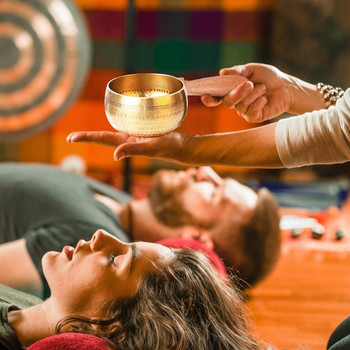 Непалска ръчно изработена купа за звук на Тибет Буда Йога медитация Пееща купа Месингово звънче Занаятчийска музикална терапия Тибетска пееща купа