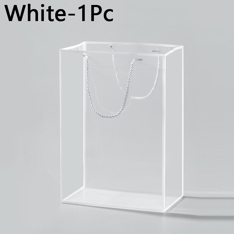 Átlátszó virágcsokor táska virágos csomagolótáska műanyag négyszögletes ablakos kézi ajándéktáska, 2 szín