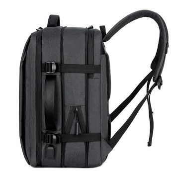 Разширяема мъжка раница с голям капацитет USB зареждане Мъжка чанта за лаптоп Водоустойчива раница за бизнес пътуване Чанти за багаж