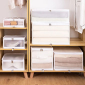 Cutie de depozitare transparentă pentru haine de uz casnic de capacitate mare pliabilă din plastic vizual cutie de finisare organizator de pilota pentru îmbrăcăminte